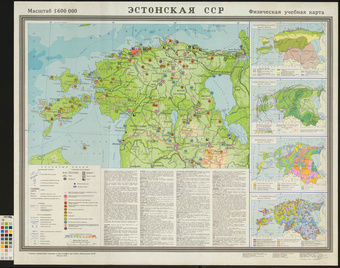 Эстонская ССР : физическая учебная карта 