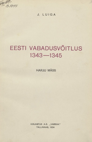 Eesti vabadusvõitlus 1343-1345 : Harju mäss