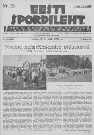 Eesti Spordileht ; 25 1929-07-06