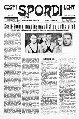 Eesti Spordileht ; 43 1931-11-24