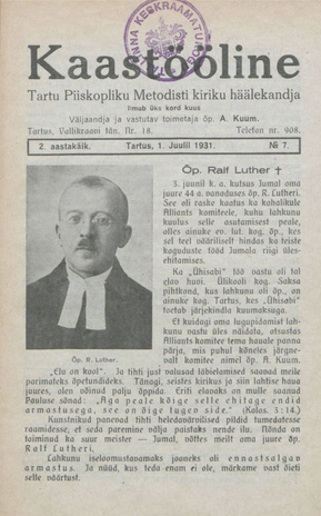 Kaastööline : Tartu Ühisabi Informatsioonileht ; 7 1931-07-01
