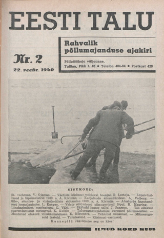 Eesti Talu : rahvalik põllumajanduse ajakiri ; 2 1940-02-22