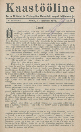 Kaastööline : Tartu Ühisabi Informatsioonileht ; 9 1935-09-01