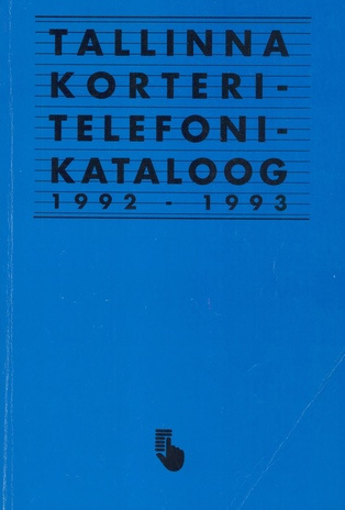 Tallinna korteritelefonikataloog 1992-1993