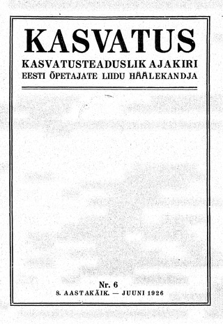 Kasvatus ; 6 1926-06
