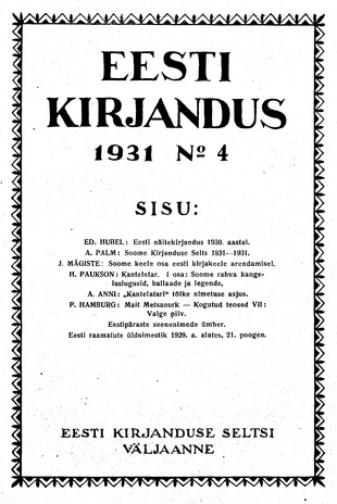 Eesti Kirjandus ; 4 1931