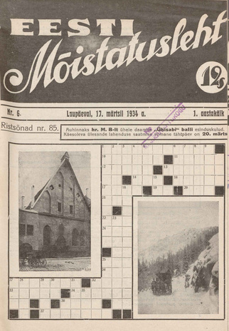 Eesti Mõistatusleht ; 6 1934-03-17