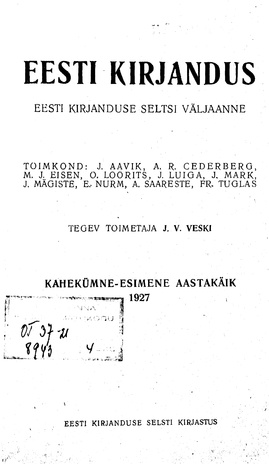 Eesti Kirjandus ; 4 1927