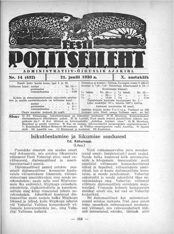 Eesti Politseileht ; 14 1930