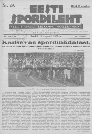 Eesti Spordileht ; 29 1926-08-13