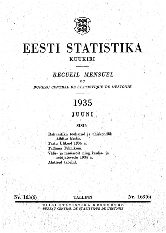 Eesti Statistika : kuukiri ; 163 (6) 1935-06