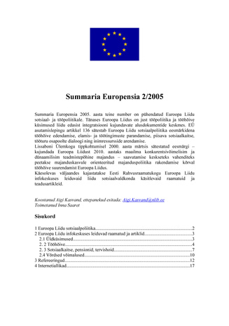 Summaria Europensia : [referaatväljaanne] ; 2 2005