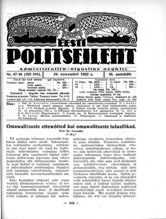 Eesti Politseileht ; 47-48 1923