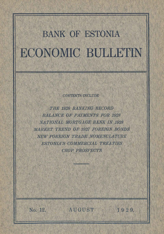 Economic bulletin : Bank of Estonia ; 12 1929-08