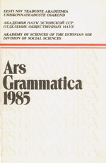 ARS Grammatica 1985 : [artiklite kogumik] 