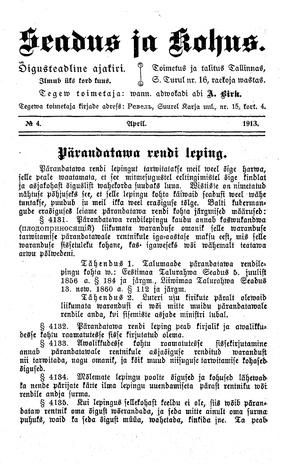 Seadus ja Kohus ; 4 1913-04