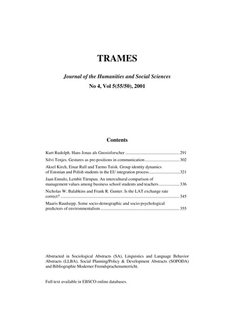 Trames ; 4 Vol 5 (55/50) 2001
