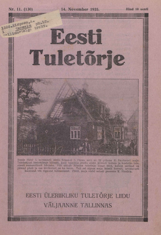 Eesti Tuletõrje : tuletõrje kuukiri ; 11 (130) 1935-11-14