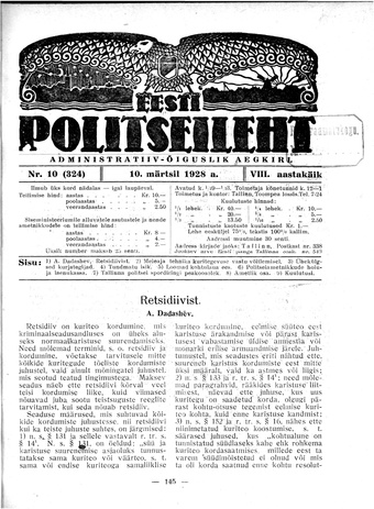 Eesti Politseileht ; 10 1928