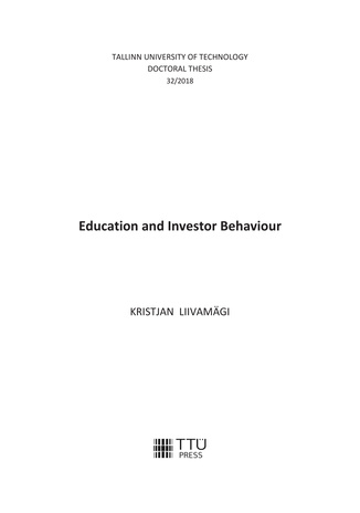 Education and investor behaviour = Haridus ja investori käitumine 