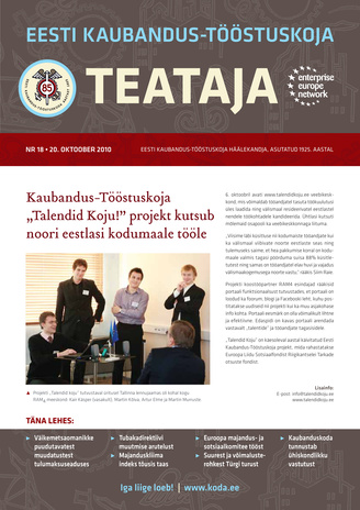 Eesti Kaubandus-Tööstuskoja Teataja ; 18 2010-10-20
