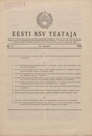 Eesti NSV Teataja ; 4 1944-10-20