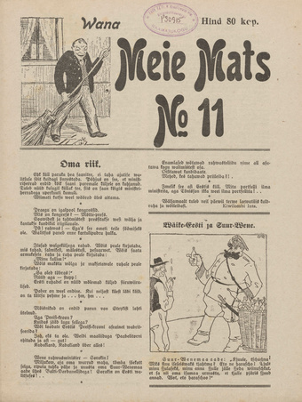 Vana Meie Mats : nalja- ja pilkekunsti nädalkiri ; 11 1919