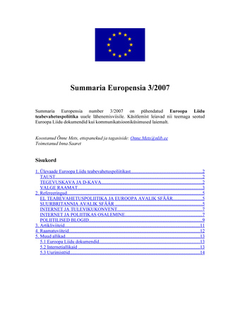 Summaria Europensia : [referaatväljaanne] ; 3 2007