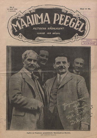 Maailma peegel : piltidega ajakiri ; 6 1924-07-11