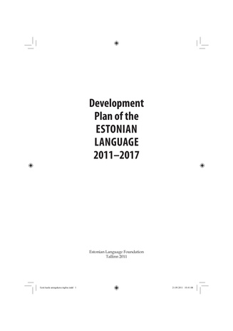 Development plan of the Estonian language 2011–2017 