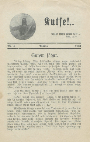 Kutse! : äratusleht linnas ja maal ; 4 1934-03