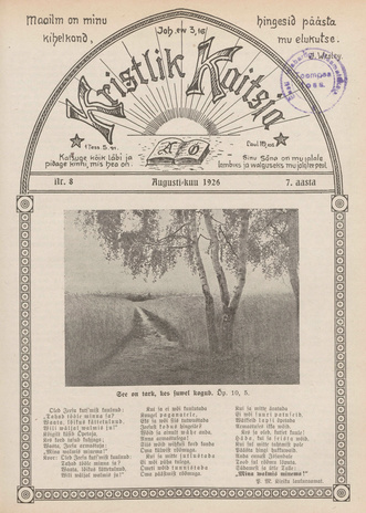 Kristlik Kaitsja : Eesti metodistide häälekandja ; 8 1926-08