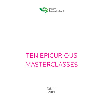 Ten epicurious masterclasses 