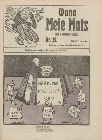 Vana Meie Mats : nalja- ja pilkekunsti nädalkiri ; 29 1920-09-10