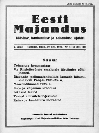 Eesti Majandus ; 51/52 (145/146) 1925-12-29