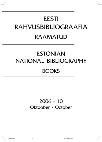 Eesti Rahvusbibliograafia. Raamatud ; 10 2006-10