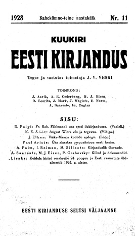 Eesti Kirjandus ; 11 1928