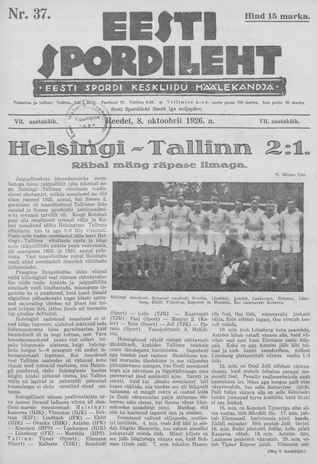 Eesti Spordileht ; 37 1926-10-08