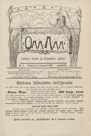 Oma Maa : teaduse, kunsti ja kirjanduse ajakiri ; 4 1907-02-03