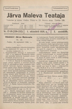 Järva Maleva Teataja ; 17-19 (230-232) 1938-10-01