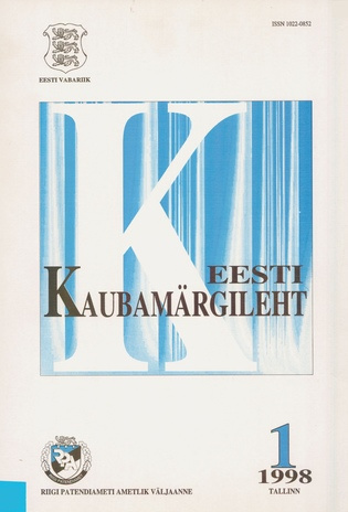 Eesti Kaubamärgileht ; 1 1998-01