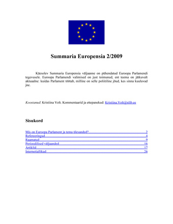 Summaria Europensia : [referaatväljaanne] ; 2 2009