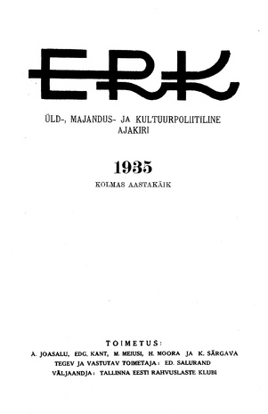 ERK ; sisukord 1935