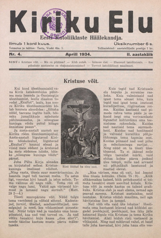 Kiriku Elu : Eesti Katoliiklaste Häälekandja ; 4 1934-04