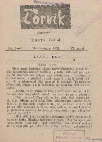 Tõrvik ; 1-6 1932-12
