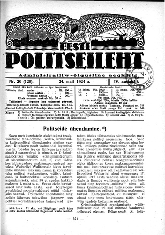 Eesti Politseileht ; 20 1924