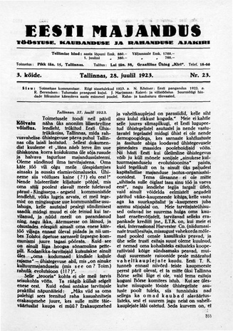 Eesti Majandus ; 23 1923-07-28