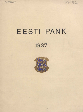 Eesti Panga 1937. a. aruanne