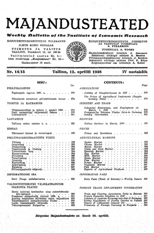 Majandusteated ; 14-15 1938-04-12