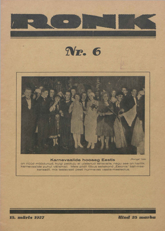 Ronk : perekonna ajakiri ; 6 (162) 1927-03-15